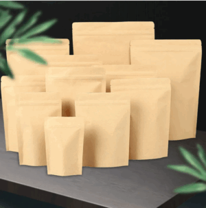 Bolsa de papel kraft auto soportable para caramelos, galletas