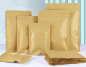 Bolsa de papel kraft con film de poliéster termo sellable para muestras de alimentos